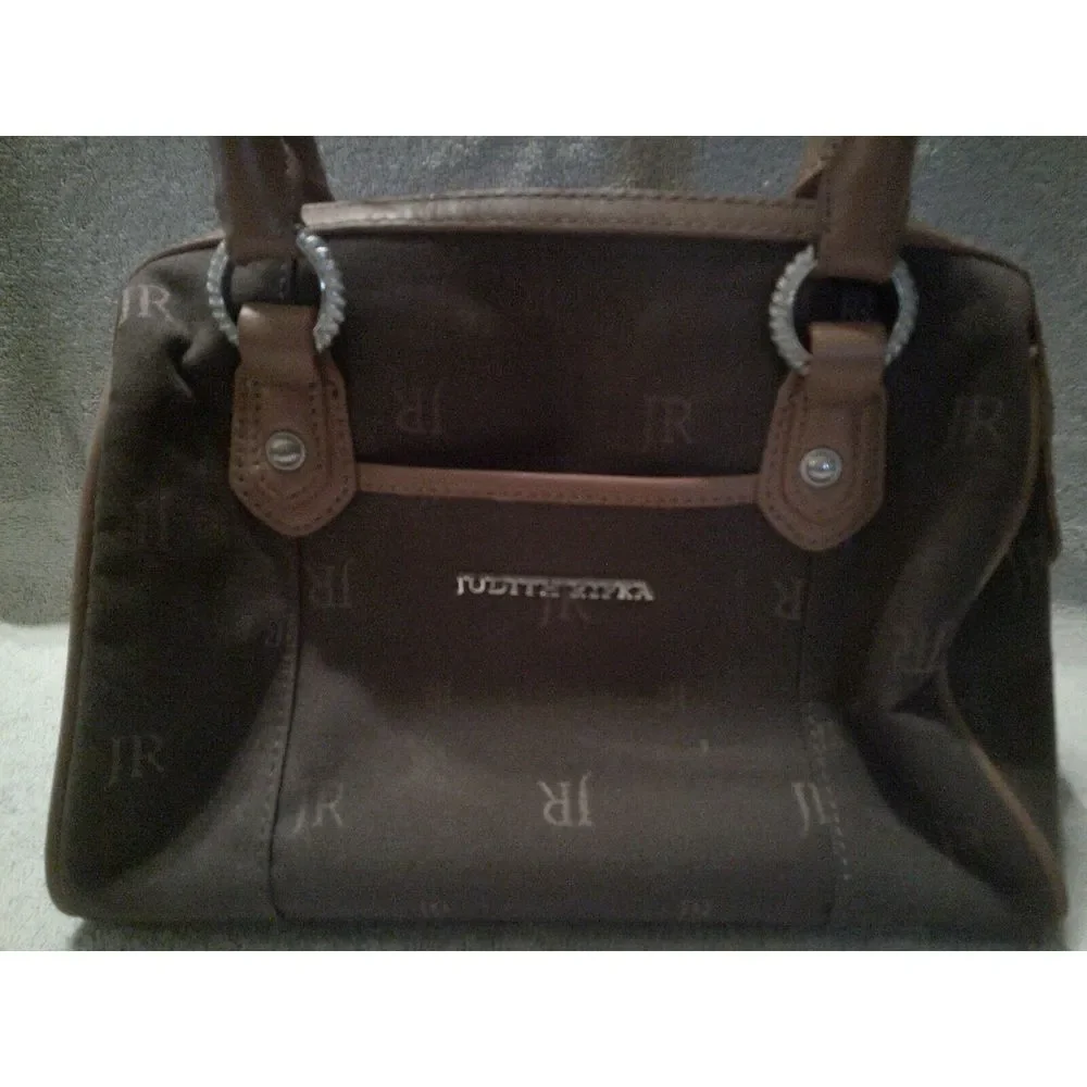 Judith Ripka‎ Brown Signature Canvas Satchel Handbag